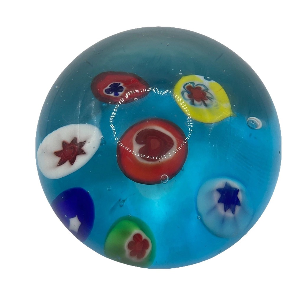 Vintage Murano Milliefiori  Multicolored Art Glass bDecorative‎ Paperweight